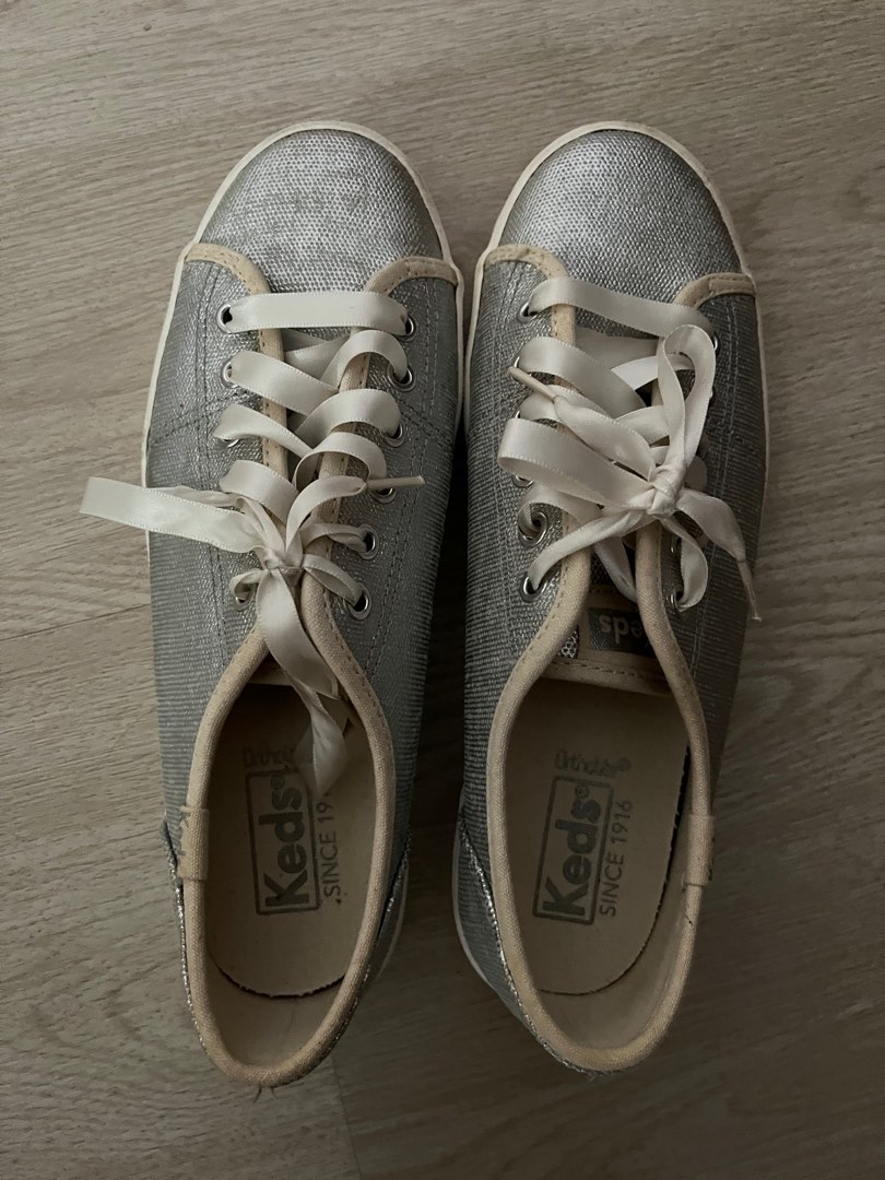 Keds best sale silver sneakers