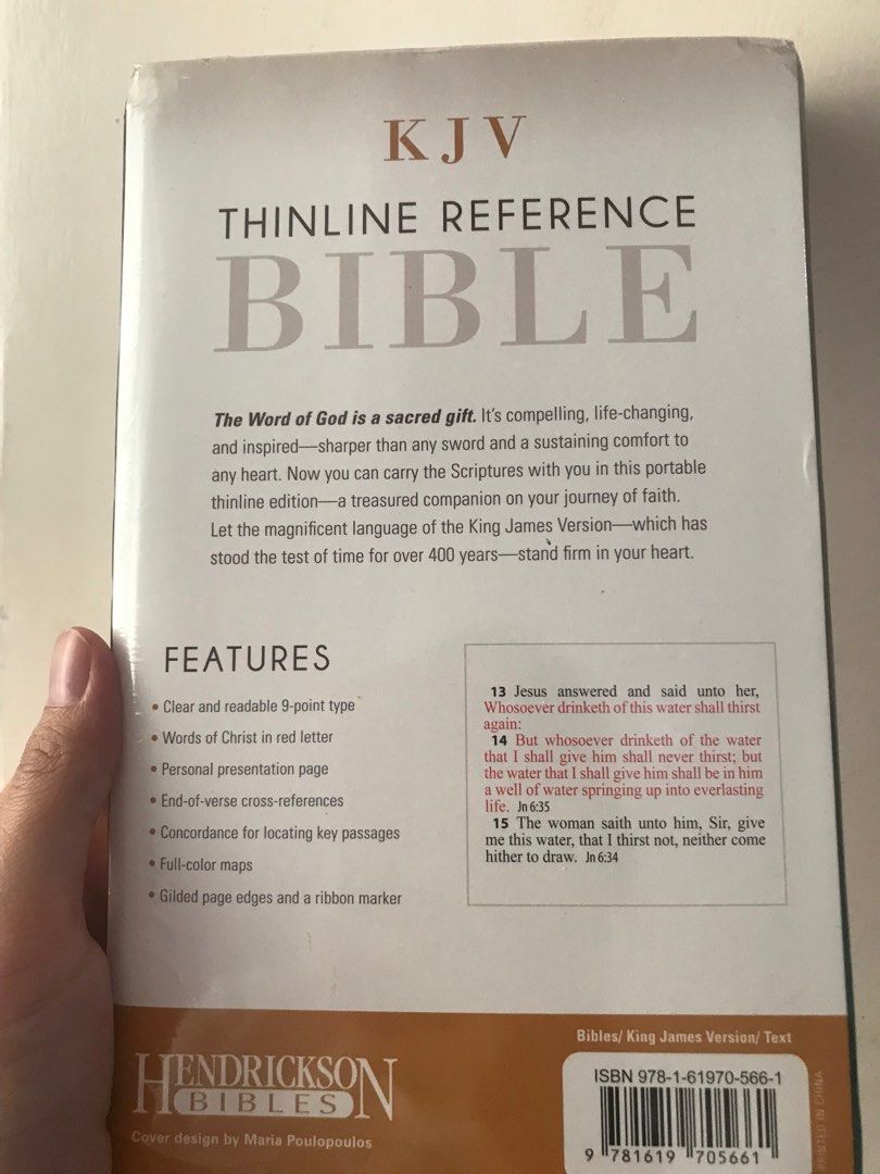 KJV BIBLE THINLINE REFERENCE (Category: Religion Books) located in San Fernando. Submitted by bella_loved (Listing ID 1275017053, Image 3). Description: Brandnew Leather cover Hendrickson Bibles Good for gift Personal bible.