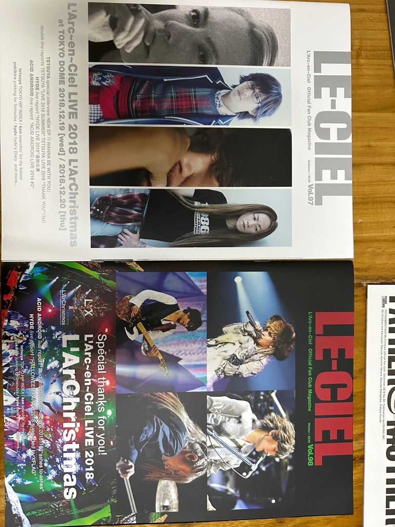 L'Arc~en~Ciel, Mr. Children fansclub會報100%new, 興趣及遊戲, 書本