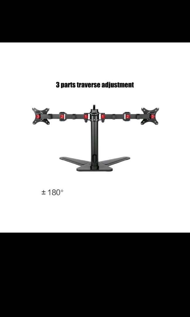 Loctek full motion free standing dual monitor arm, Computers & Tech