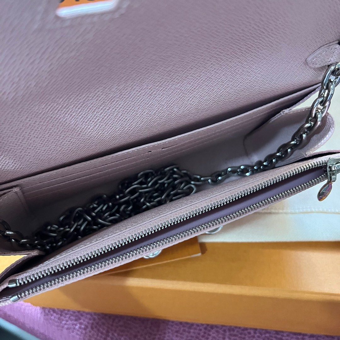 Louis Vuitton Wallet on Chain Twist Lock in Rose Ballerina, Luxury