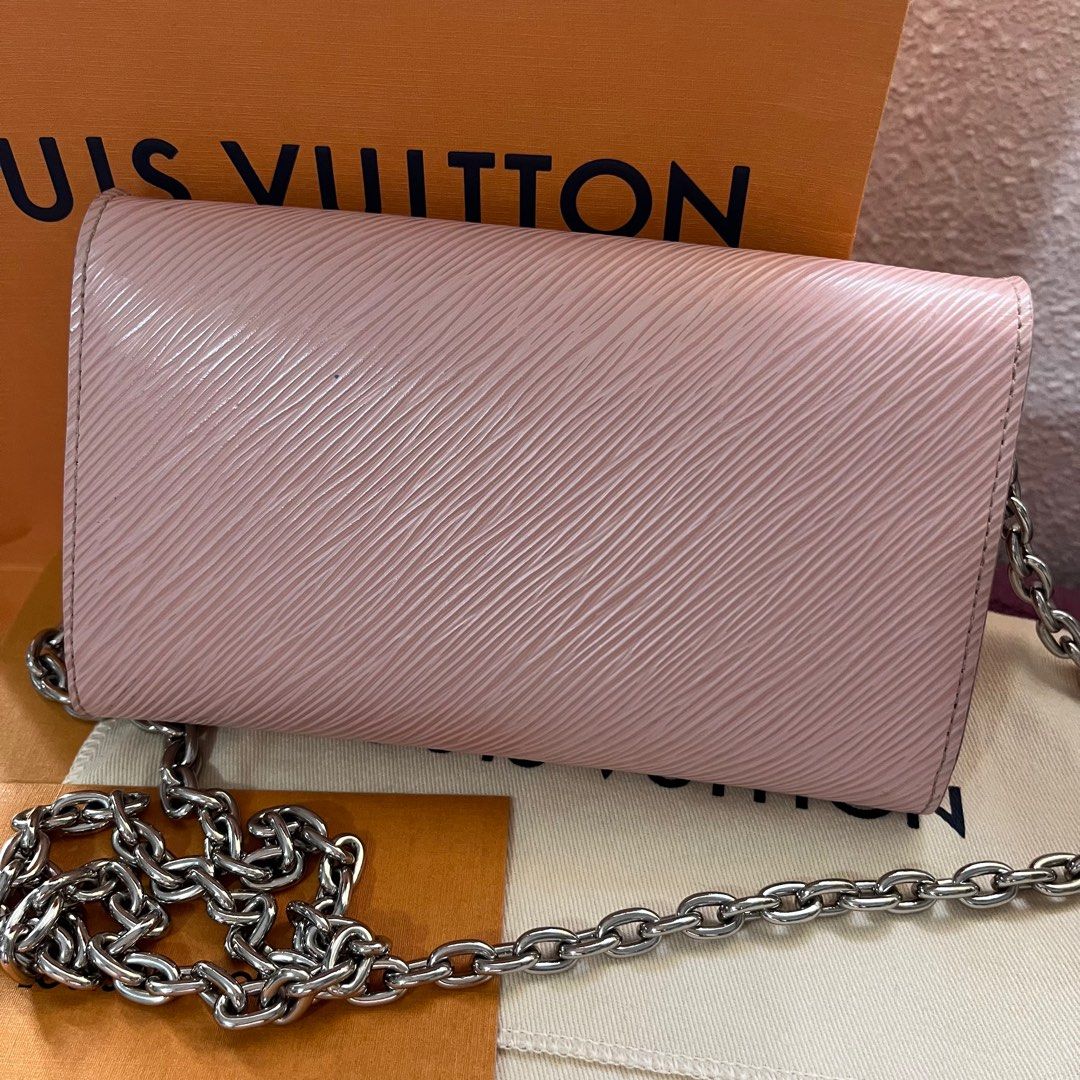 Louis Vuitton Wallet on Chain Twist Lock in Rose Ballerina, Luxury