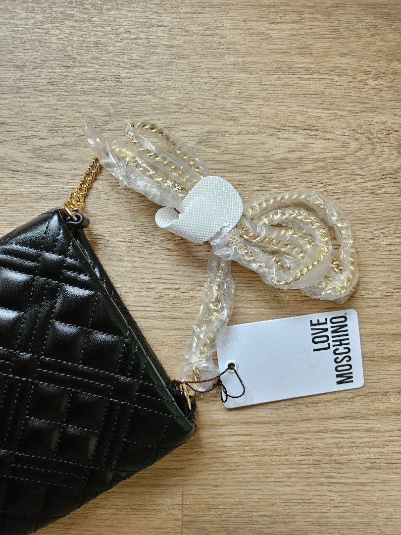 Love Moschino Sling Bag Borsa Quilted Ted Nappa Pu Nero