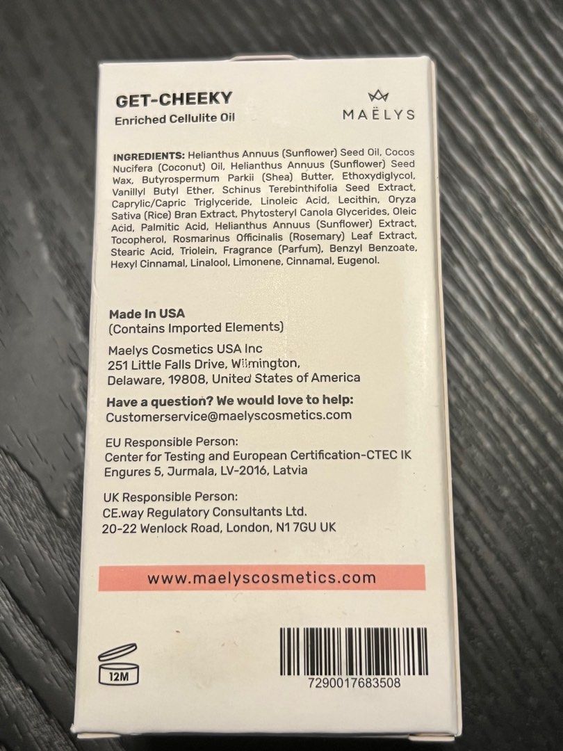 Maelys Cosmetics GET-CHEEKY Enriched Cellulite Oil