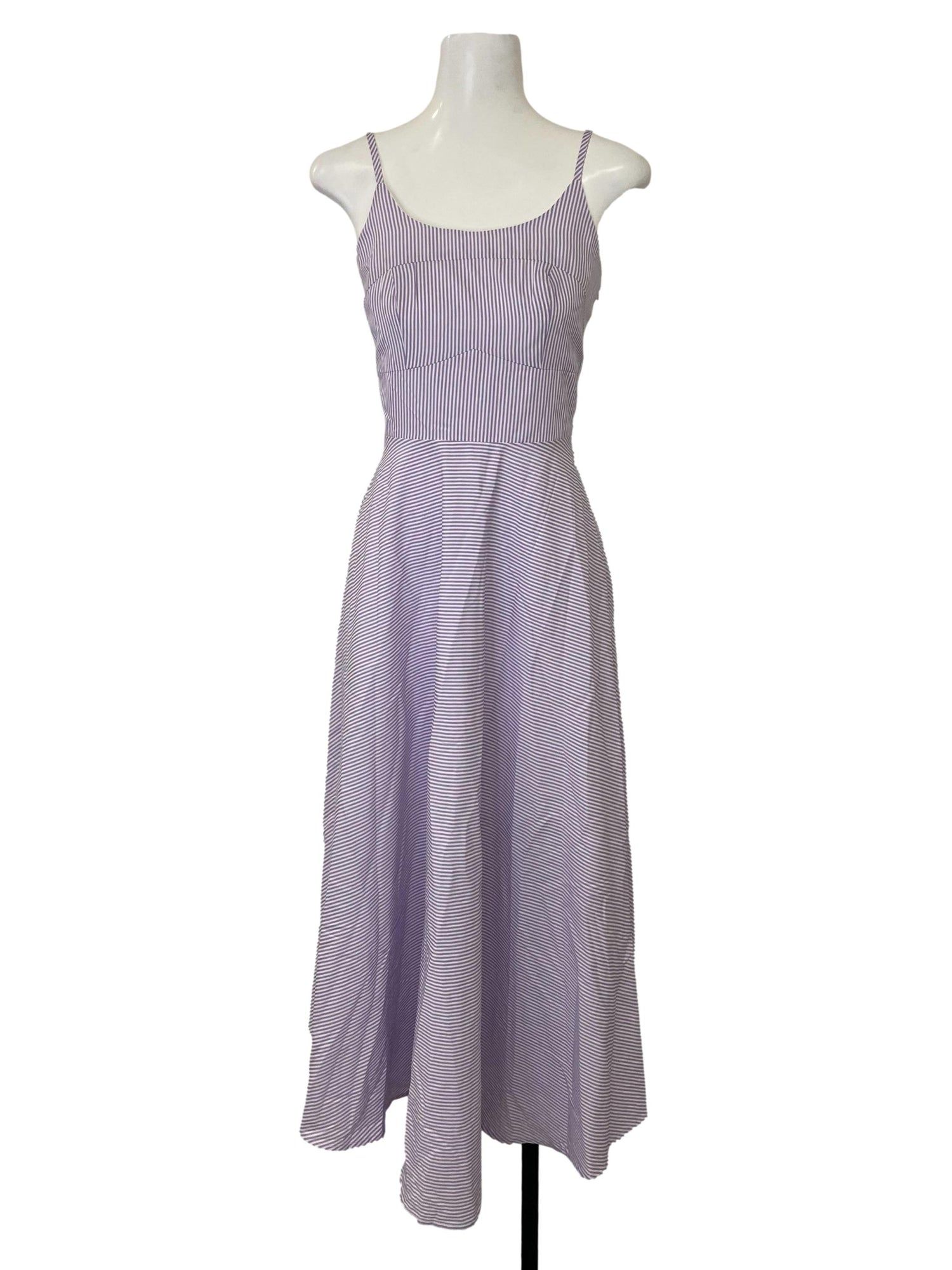 Purple and white striped dress sale