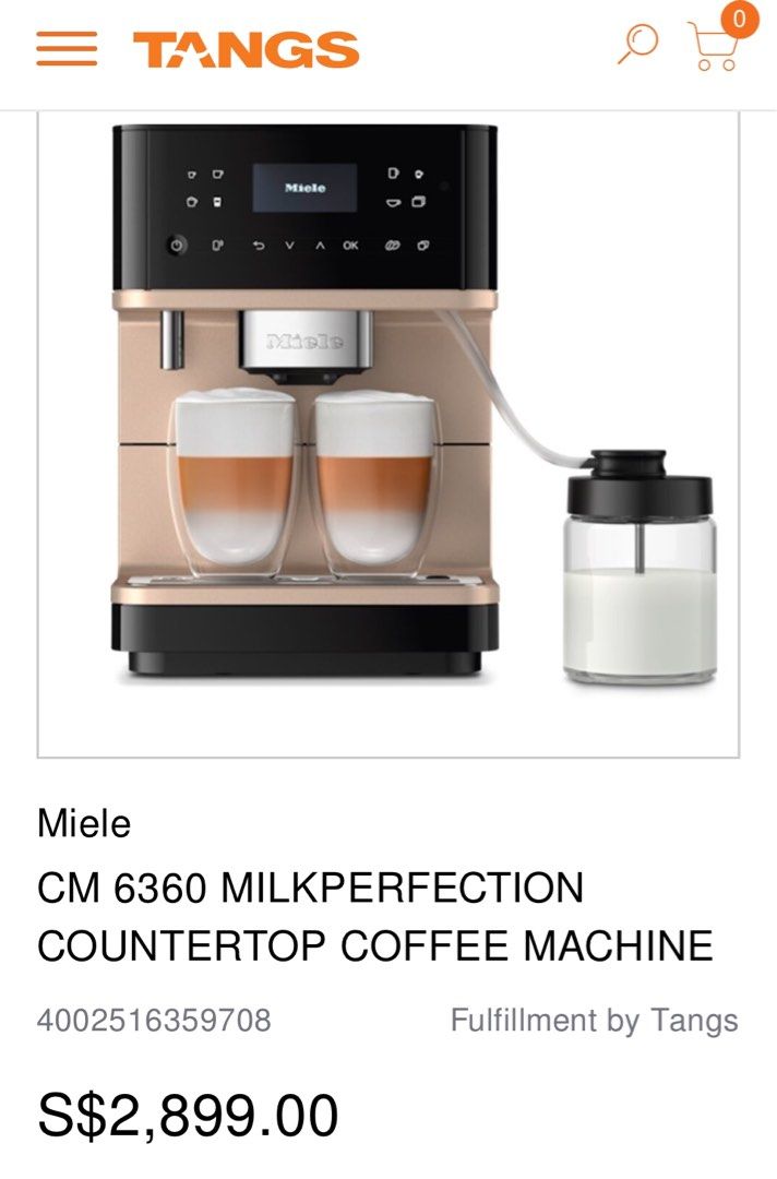 Miele CM6 Countertop Coffee Machine Water Reservoir without lid