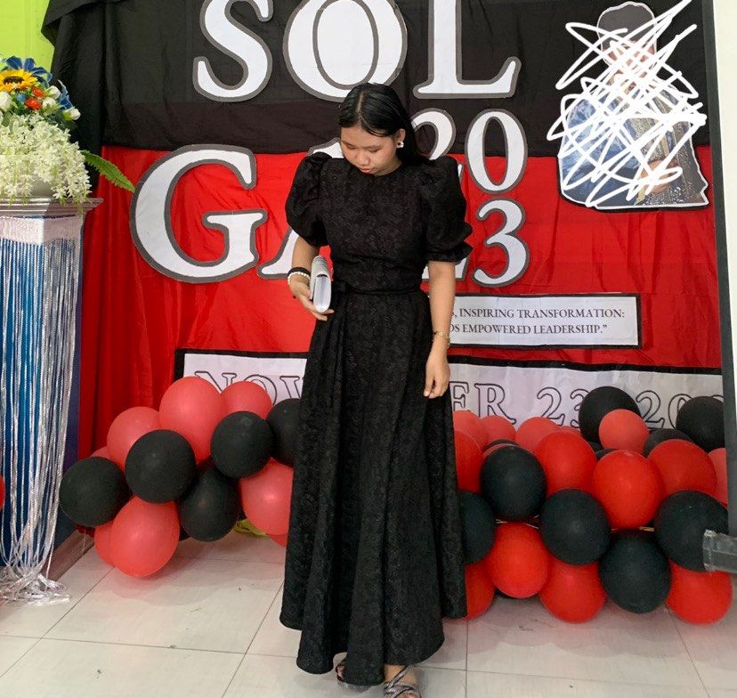 Modern Long Filipiniana Black Dress FOR RENT Women s Fashion