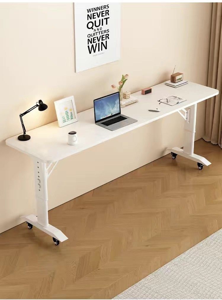 Table Moving Up Moving Overbed Table with Wheels, Height Adjustable Computer ...