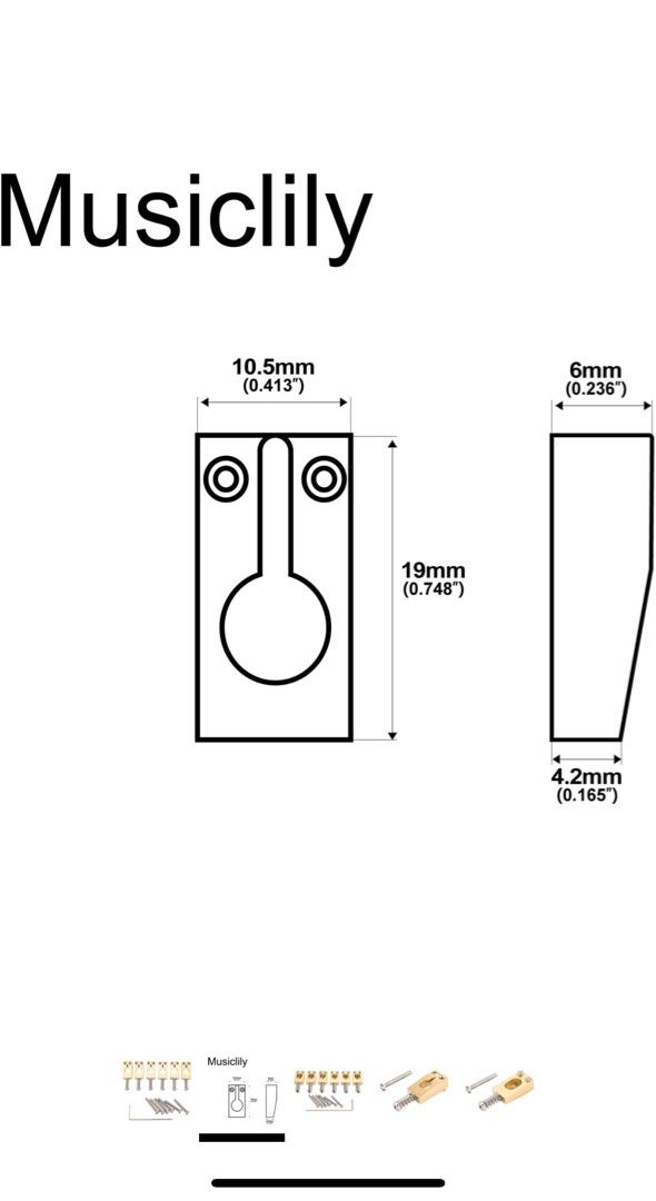 Musiclily Pro 10,8mm Pequeño Barril Selletas Telecaster de Acero para