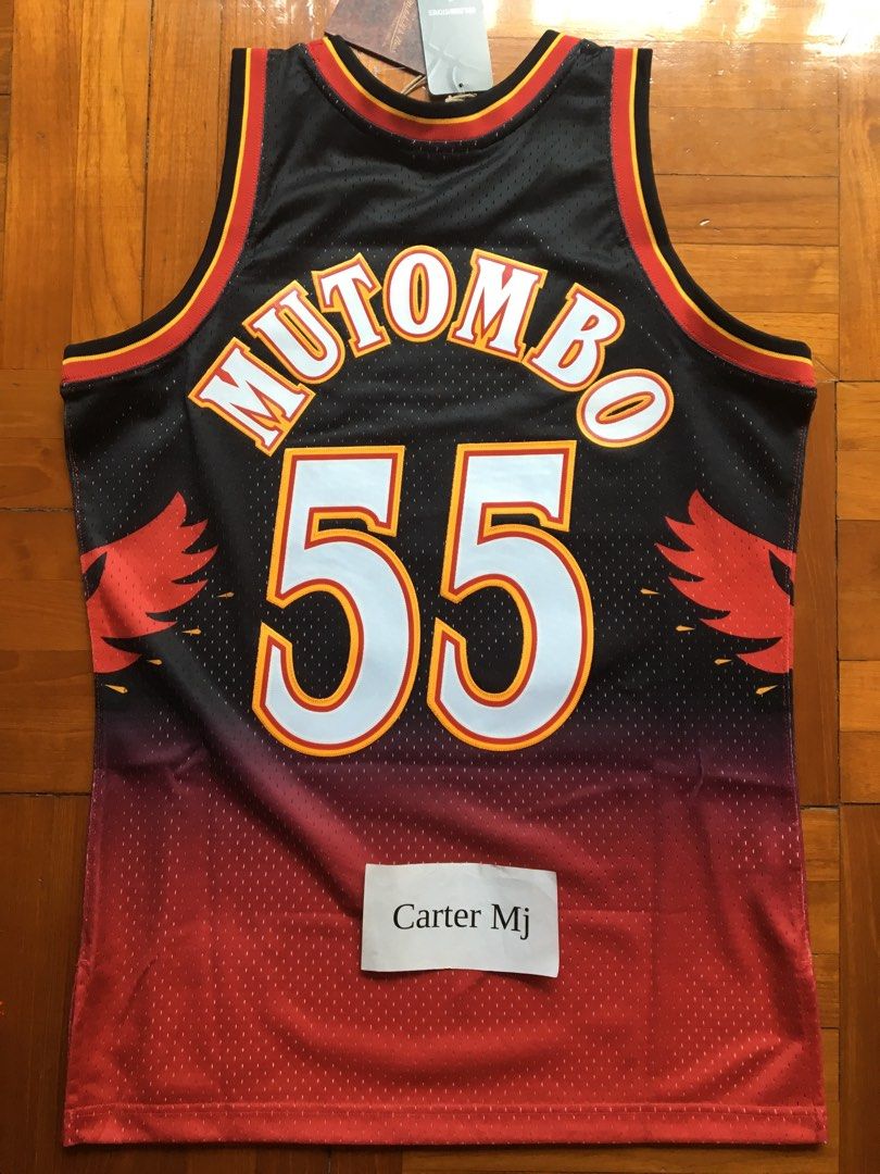 絕版刺繡) NBA Mitchell Ness Atlanta Hawks Dikembe Mutombo