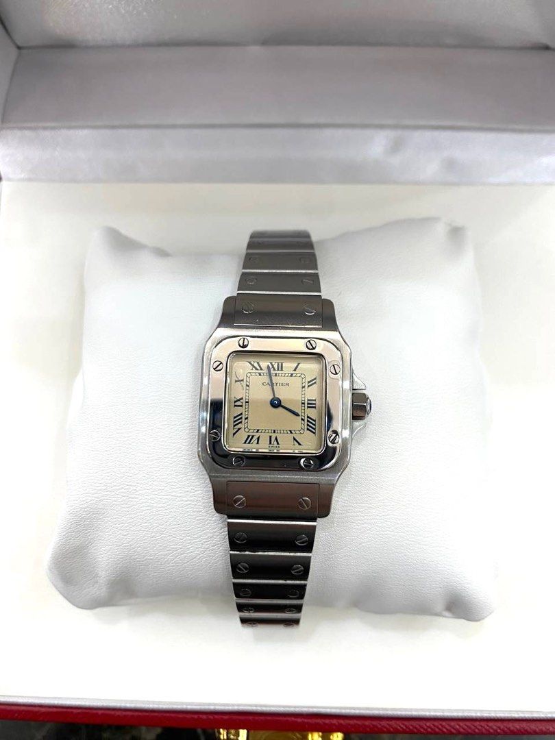 NEW YEAR SALE CARTIER SANTOS GALBEE LADY CREAM DIAL 24MM x 35MM
