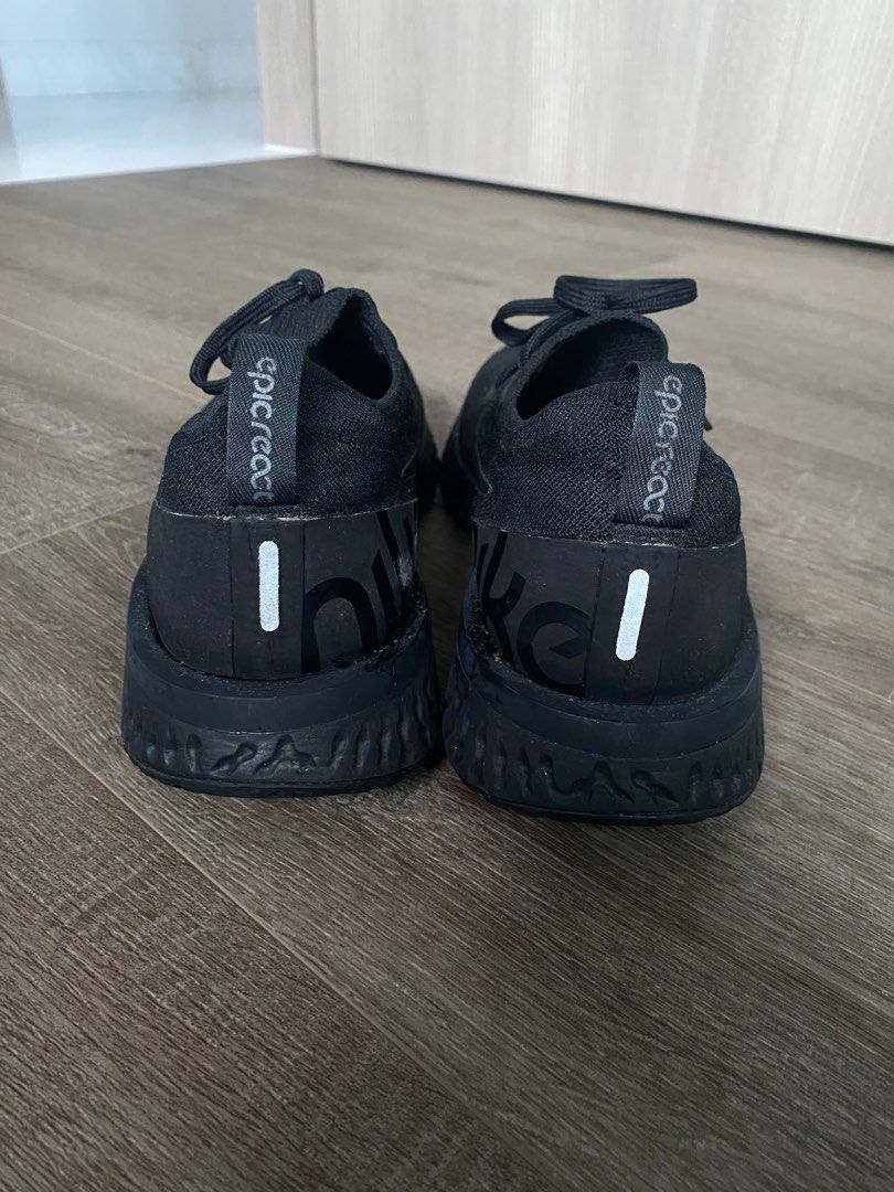 Nike Mens Epic React Flyknit Triple Black