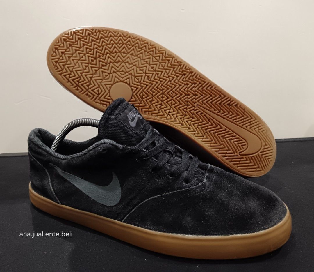 Nike SB CHECK SOLAR Black Gum Saiz Besar 10uk Suede Leather