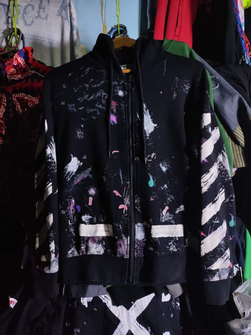 Off white galaxy deals zip up hoodie
