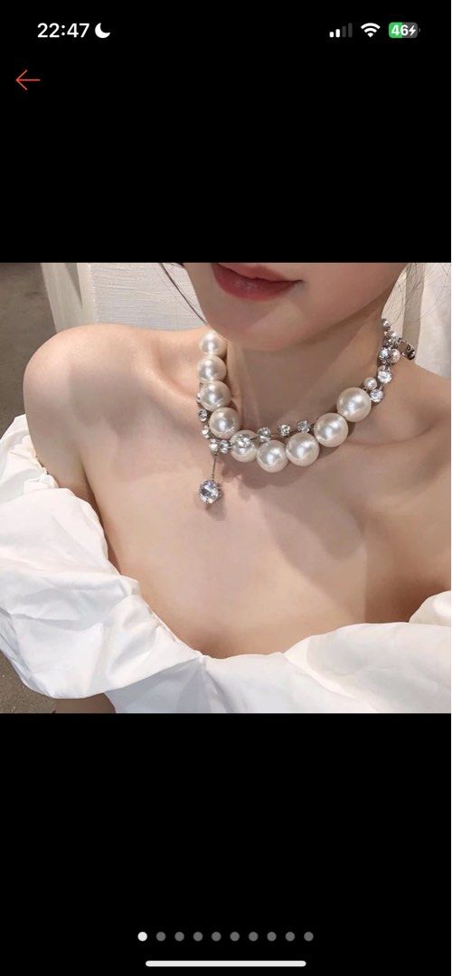 Full pearl hotsell necklace