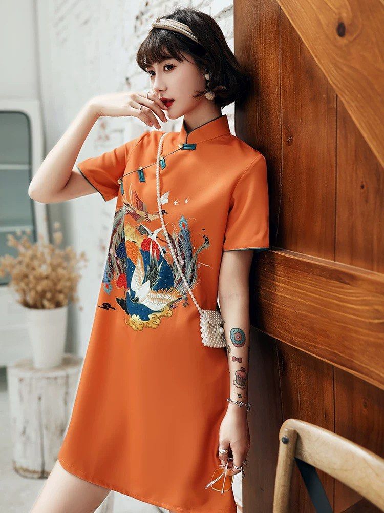 Orange cheongsam store