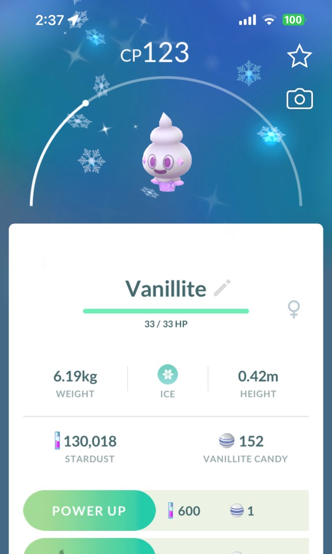 Pokemon GO Shiny Vanillite Christmas 2023 Holiday, Video Gaming, Gaming