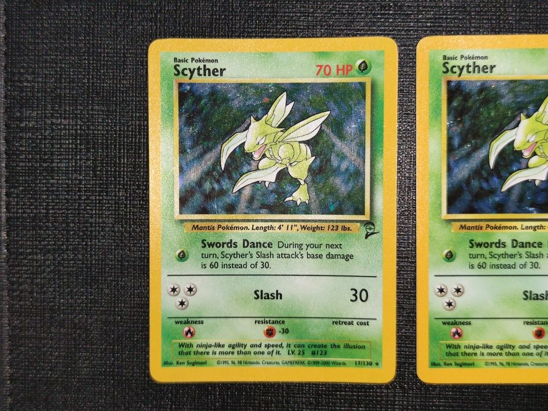 1995 scyther pokemon card value 17/130 Base Set 2 Holo Rare, Toys & Collectibles, Trading Cards, Raw Singles on Carousell Whenever Rockets Scyther is attacked 1995 rare holographic scyther pokemon