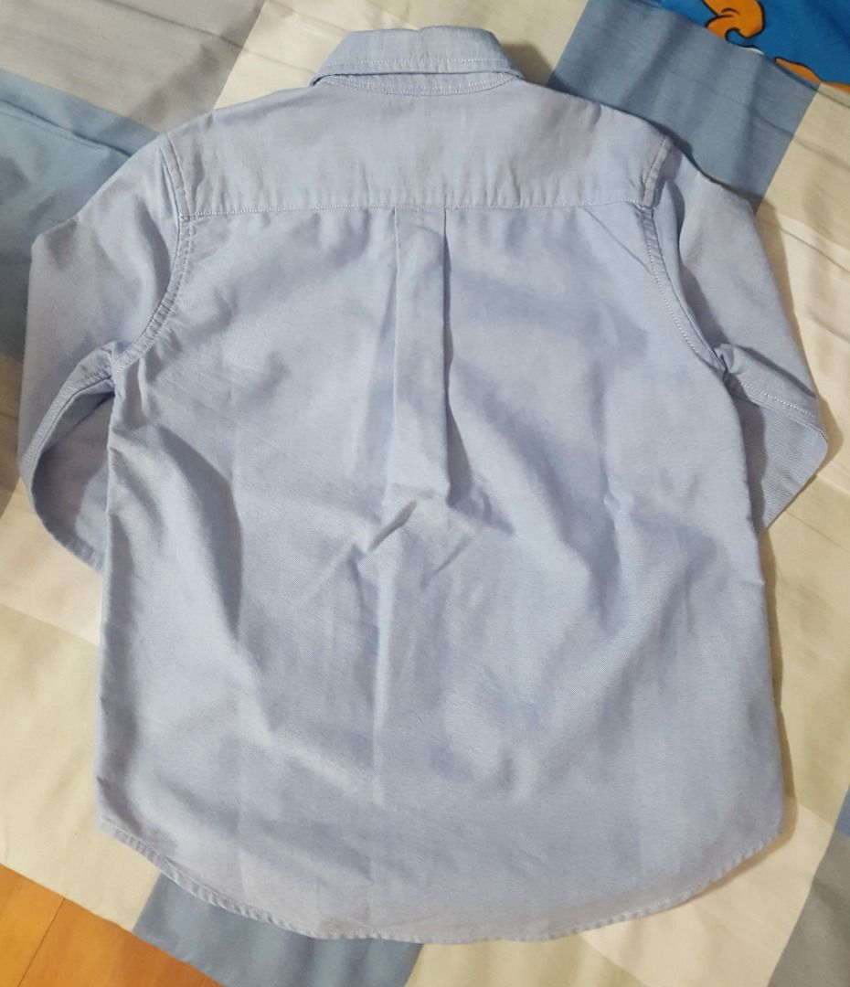 Polo Ralph Lauren oxford shirt 男童120 藍色, 名牌, 服裝- Carousell