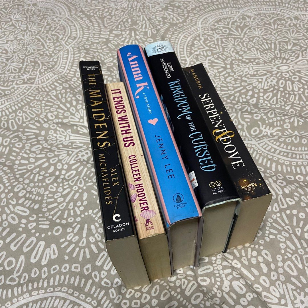 pre loved books it ends with us anna k (Category: Storybooks) located in Antipolo. Submitted by over6lept (Listing ID 1275100976, Image 2). Description: PRE LOVED BOOKS all in good condition, can refer to previous listings to see book condition the maidens (export edition) - SOLD very good condition, no tanning of pages, no annotations it ends with us - ₱450 good condition, tanning of pages, no annotations kingdom of the cursed (hardbound) - SOLD