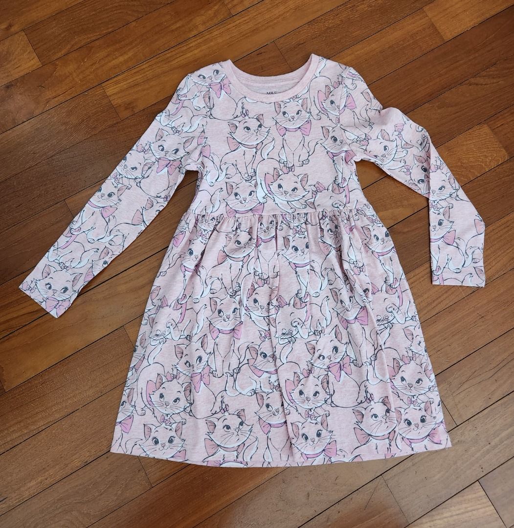 Preloved Marks Spencer Marie Cat Long Sleeve Dress Babies Kids Babies Kids Fashion on Carousell