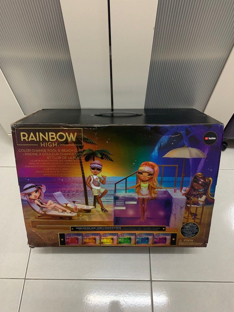Rainbow High Dolls Color Change Pool & Beach Club Playset, Hobbies