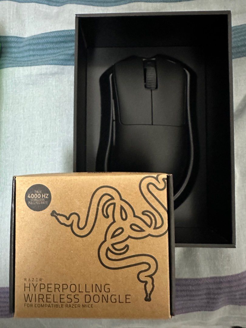 Razer deathadder v3 pro 連hyperpolling wireless dongle, 電腦＆科技