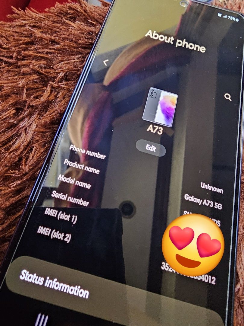Samsung A73 (Category: Samsung) located in Manila. Submitted by holabogs (Listing ID 1274989358, Image 1). Description: Lock in ( Globe) negotiable pa price Got this March 2023 No scratches Unit only ( no box ) Phone case included.