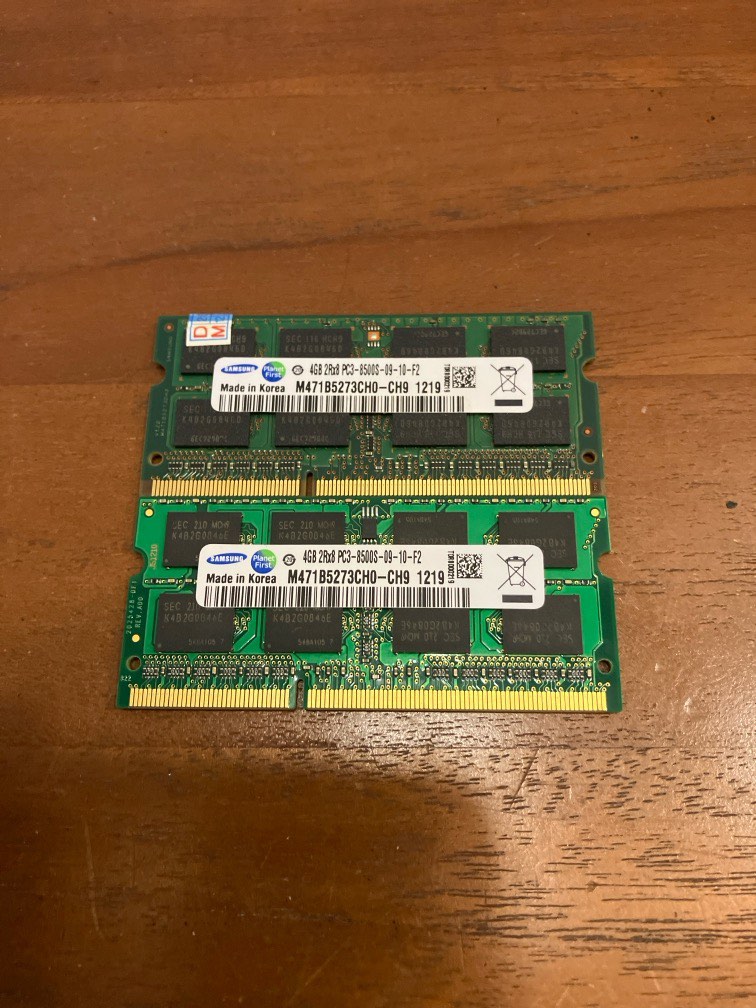 Samsung DDR3 1066 PC3 8500S 4GB x2 Sodimm Computers Tech