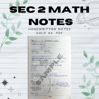 E Mathematics Notes Cheat sheet A1 secondary 1,2,3,4 Summarised Cheap ...