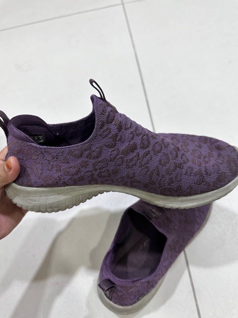 Purple skechers online memory foam
