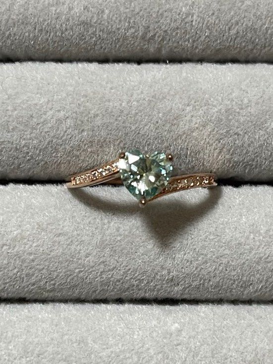 Grey mint moissanite ring outlet