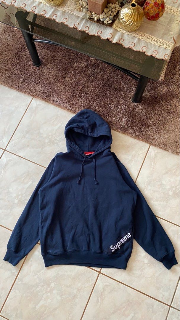 Corner label hooded sweatshirt new arrivals