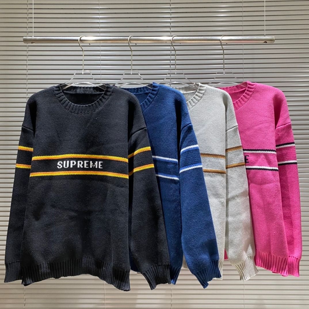 Supreme FW23 秋冬系列WEEK2 CHEST STRIPE SWEATER 條紋宇母Logo