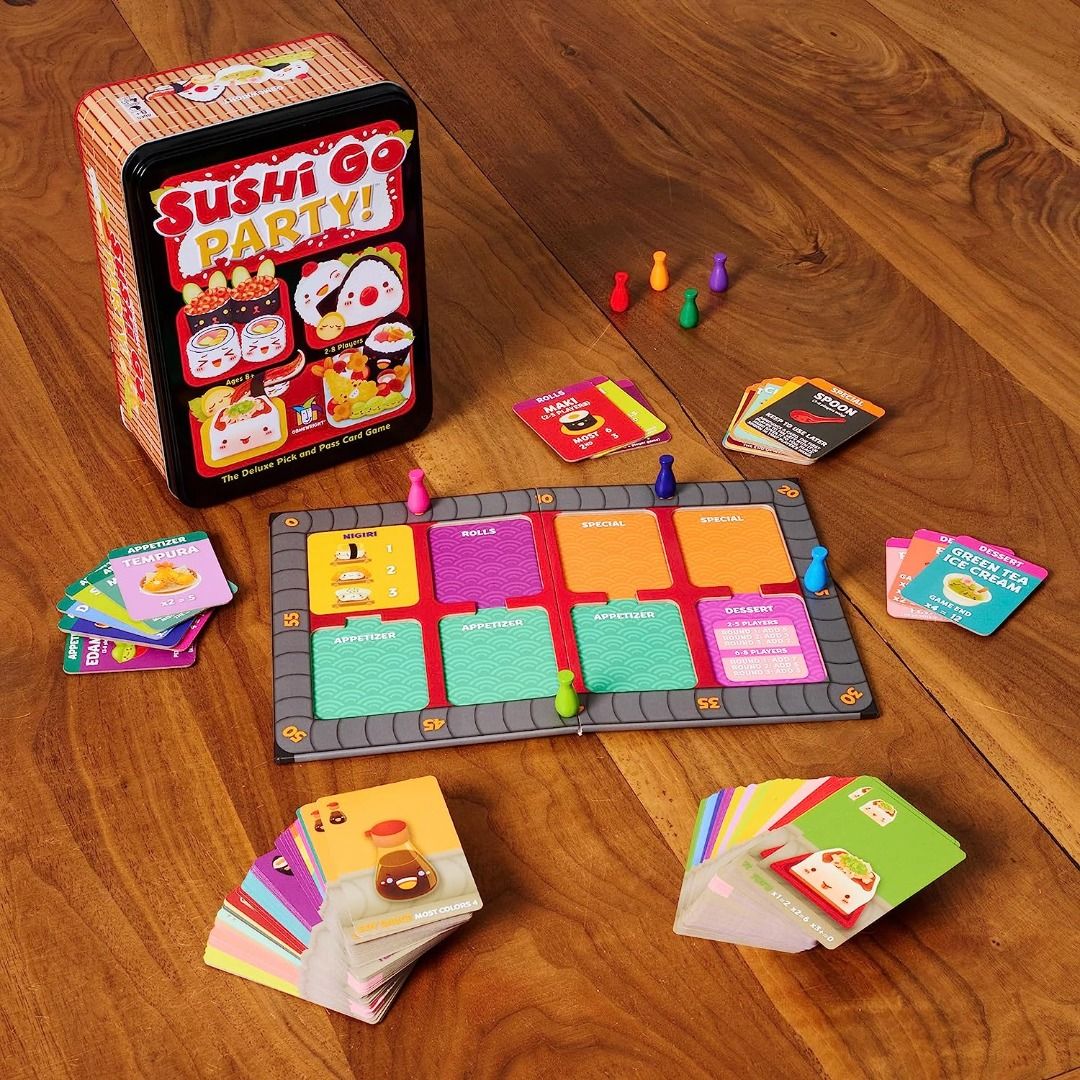 Sushi Go Party! Card Game (ages 8+) (players 2-8) APJC0669, Hobbies & Toys,  Toys & Games on Carousell