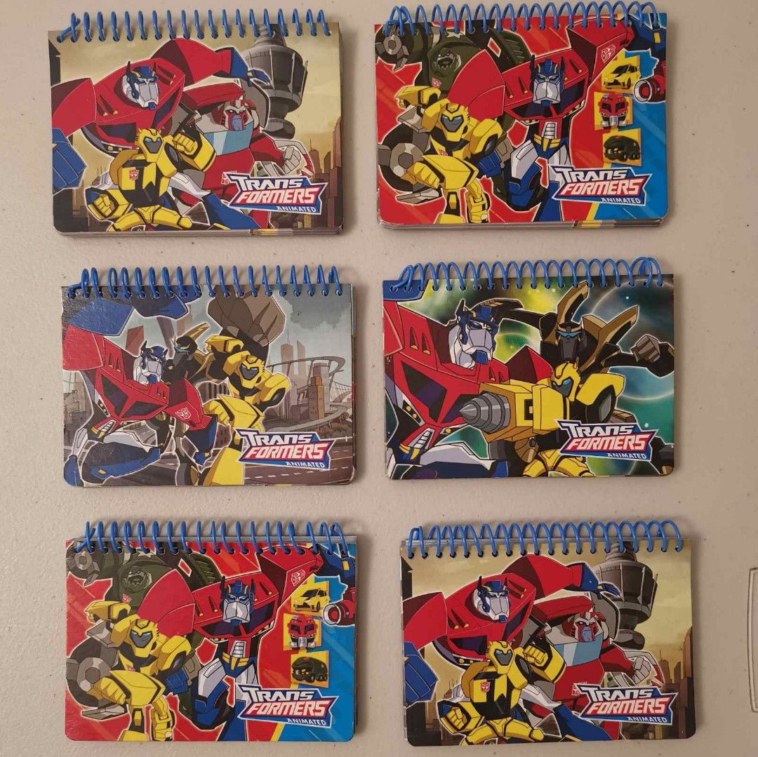 Transformers Notebook TRANSFORMERS spiral notebook LOT OF 6 pieces party favors giveaways ...
