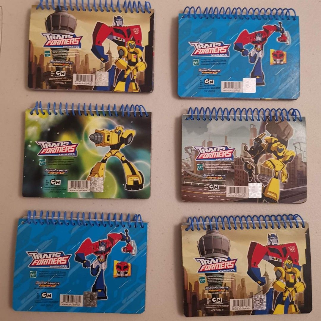 Transformers Notebook TRANSFORMERS spiral notebook LOT OF 6 pieces party favors giveaways ...