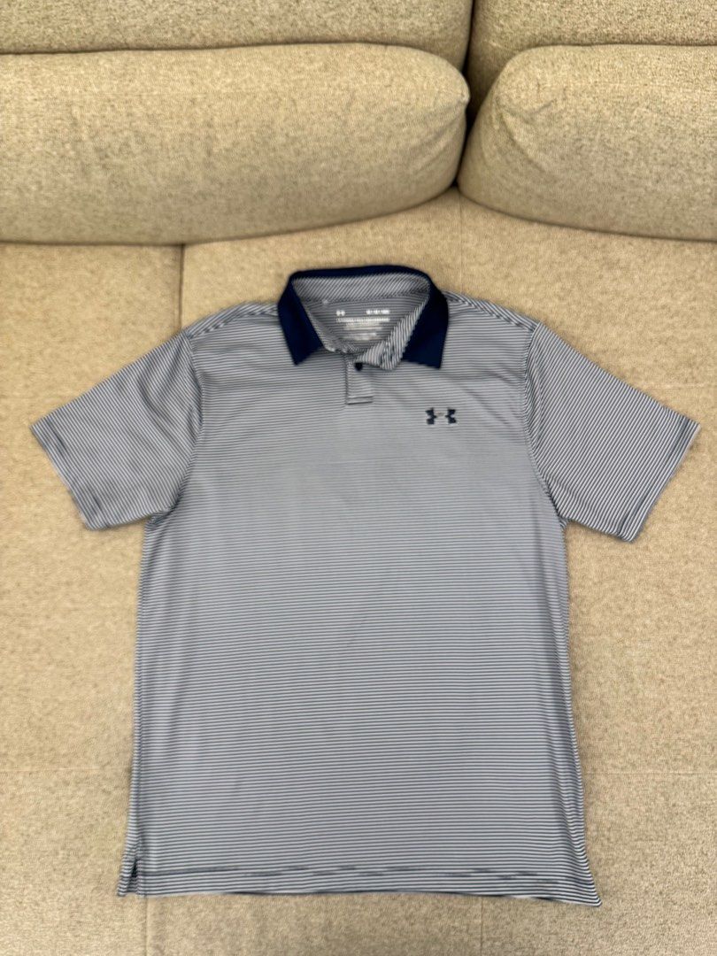 Under armour men's performance hot sale striped shirt heatgear polo