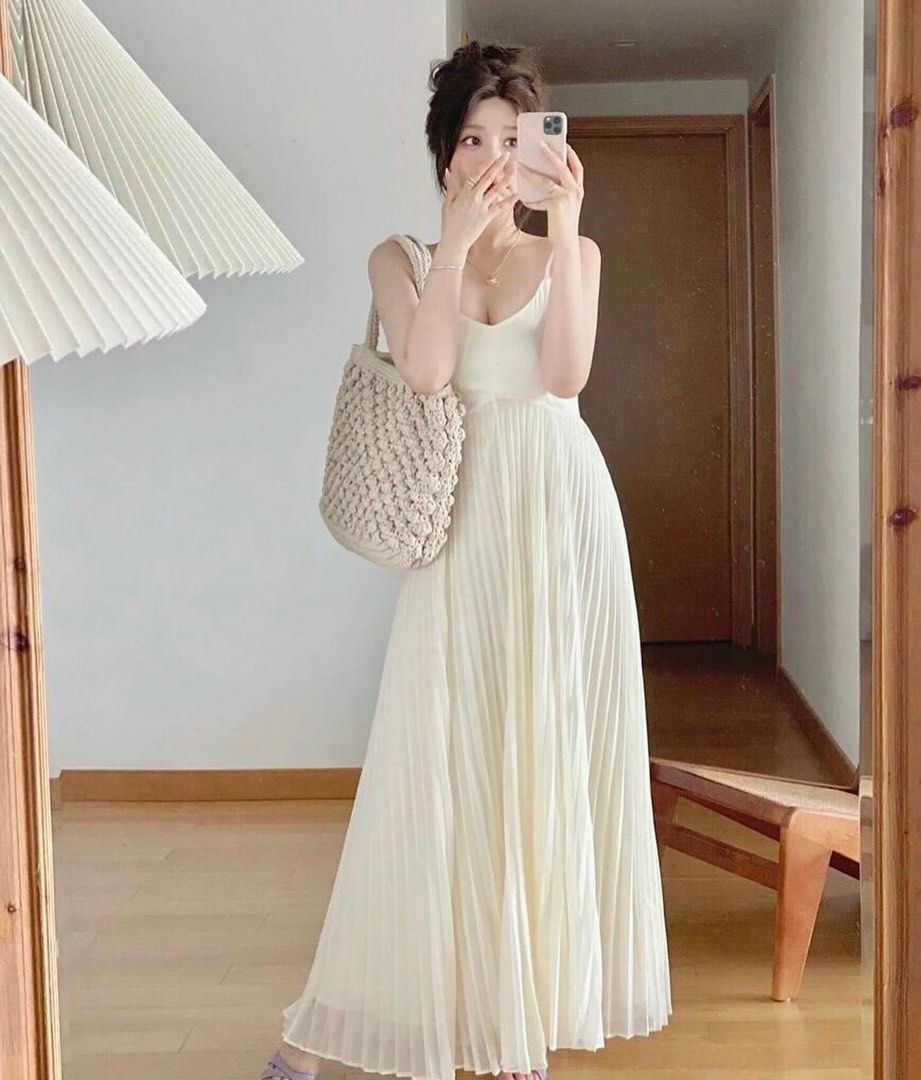 Beige maxi dress casual discount