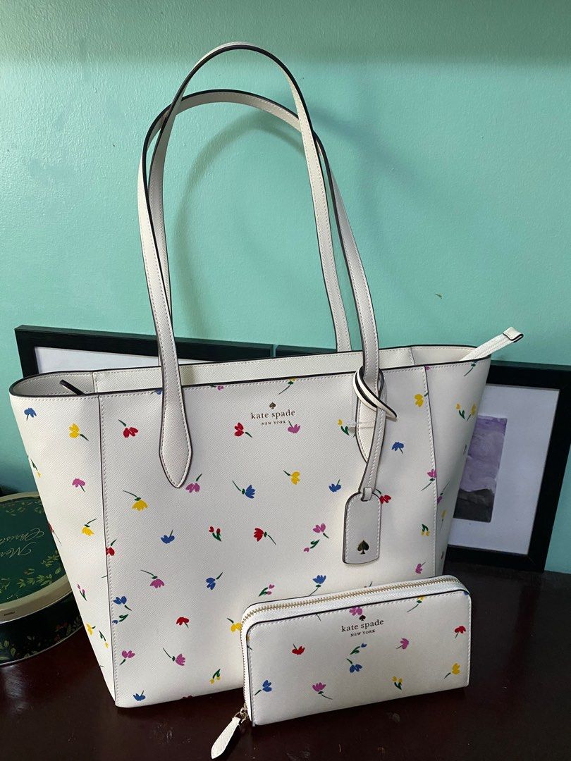 White Kate Spade Dana Tote with matching Wallet