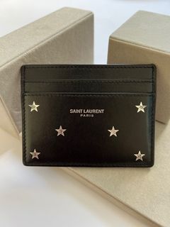 YSL Saint Laurent Silver Star Card Holder