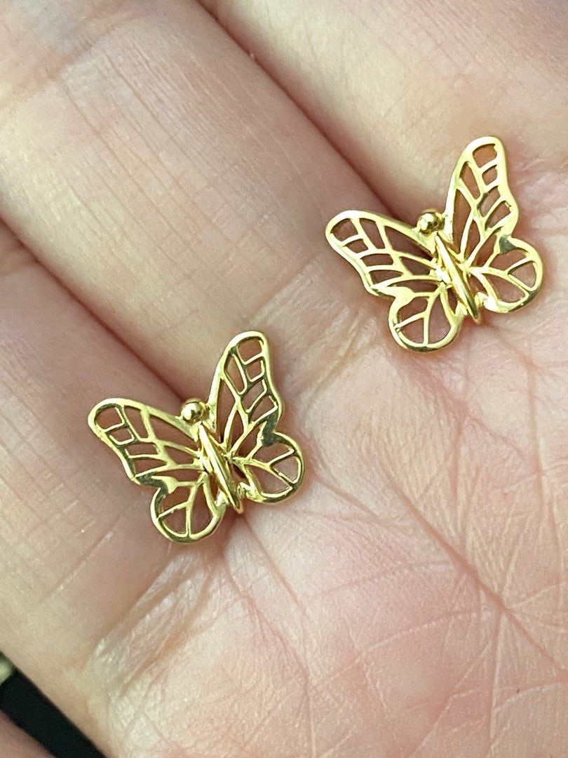 Gold earring butterflies new arrivals