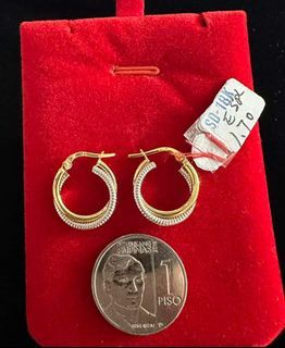 18K Saudi Gold twotone loop Earrings