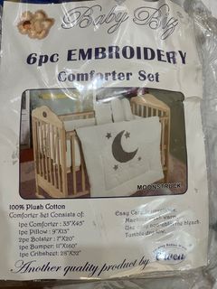 LAST PRICE!!!! 6pc Embroidery Comprter Set 100% pure cotto super soft includes comforter, pillow, bedsheet, 2 bolsters & bed guard