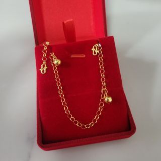 916 Gold Dual bell bracelet 10-16cm baby kids adult