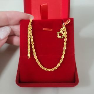 916 Gold Rope Bracelet Flower Charm