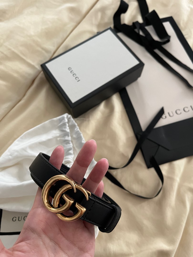 Authentic black gucci belt store