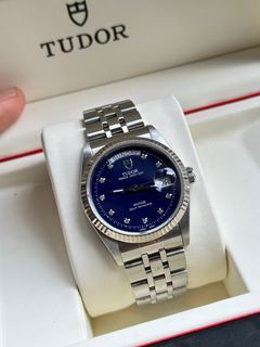 ✅稀有停產款，藍面💎🔵僅此一隻✅帝舵 Tudor prince Date Day系列 76214-0019✅76214，76213✅帝舵DD雙日曆款 ✅36mm✅ 白金圈稀有少見藍面鑽石字 ✅收藏品質素✅已保養📌針面完美✅腕表狀態極好 ✅實體交收🏠保證原装✅