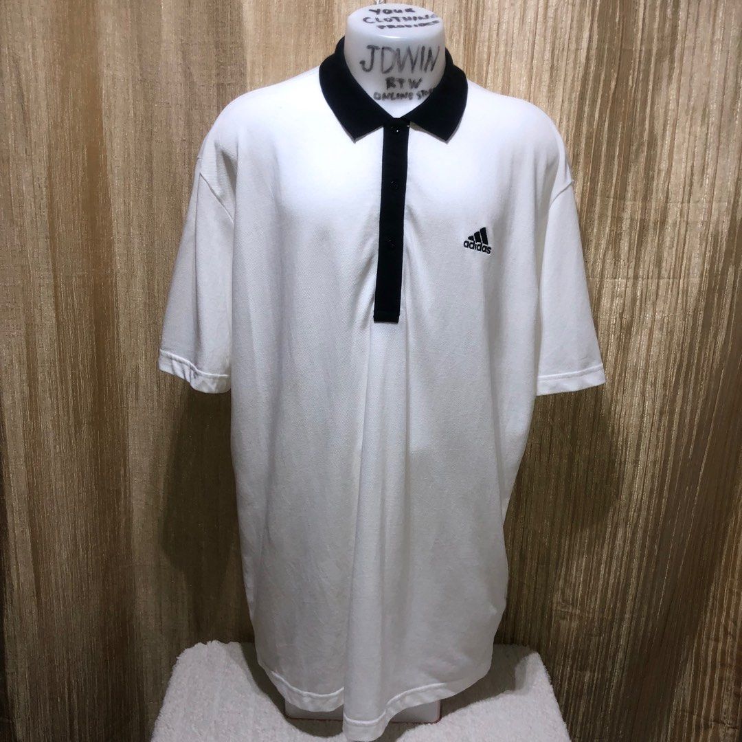 ADIDAS MEN S POLO SHIRTS COLOR WHITE SIZE XL ON TAG CAN FIT UP TO
