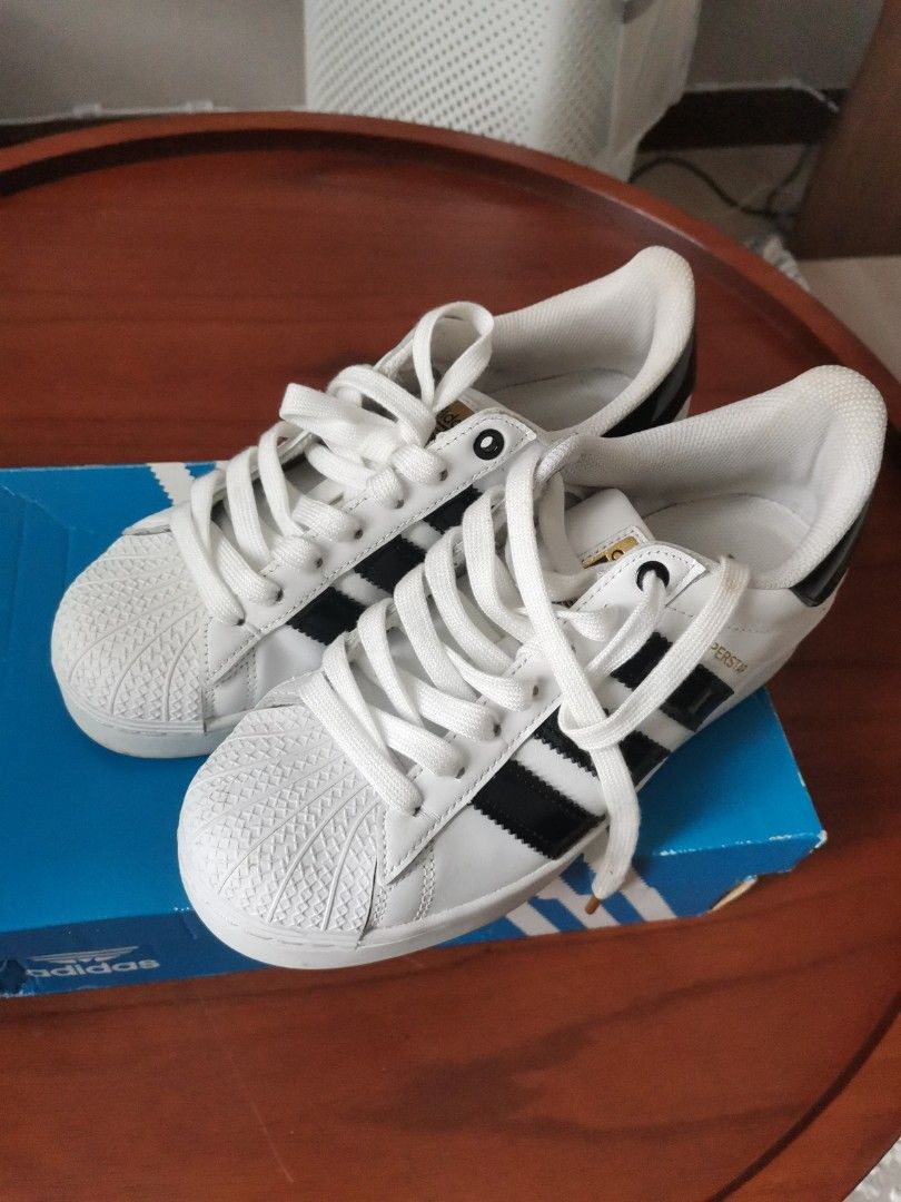 Adidas originals white and mint superstar bold sole sneaker online